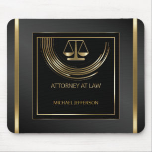 Logo Attorney of Law - Black and Gold Muismat