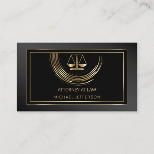 Logo Attorney of Law - Black and Gold Visitekaartje (Voorkant)