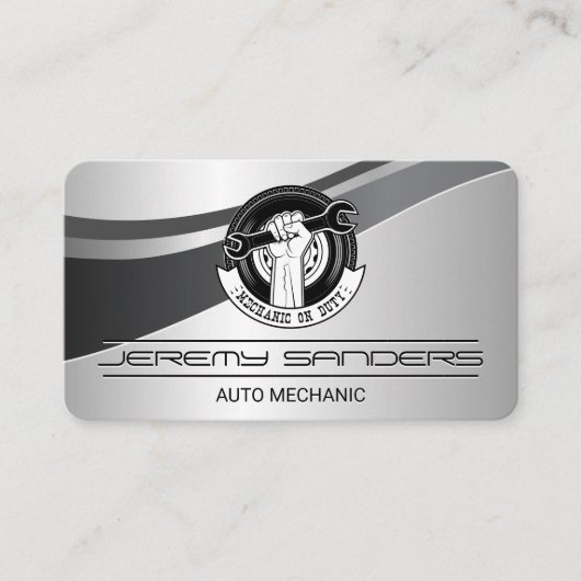 Logo Auto Car Reparatie | Monteur in Dienst Visitekaartje (Voorkant)