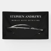 Logo Autodetailing Schoonmaken Autoreparatie Spandoek (Horizontaal)