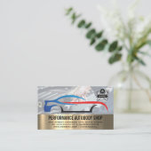 Logo autoservice | Mechanisch werken aan de motor Visitekaartje (Staand voorkant)