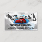 Logo Autowasserij | Schoonmaakpictogrammen Visitekaartje (Voorkant)
