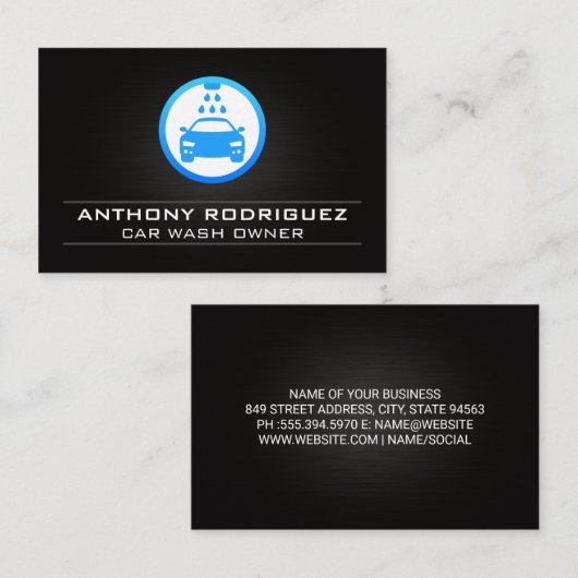 Logo Autowasserij | Water Spuit Visitekaartje (Voorkant / Achterkant)