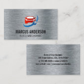 Logo autoweg | Achtergrond met metalen borstel Visitekaartje (Voorkant / Achterkant)