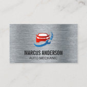 Logo autoweg | Achtergrond met metalen borstel Visitekaartje (Voorkant)