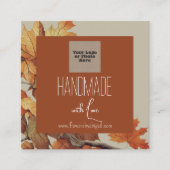 Logo Autumn | Herfst Bloemen Handgemaakte Crafting Vierkante Visitekaartje (Voorkant)