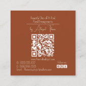 Logo Autumn | Herfst Bloemen Handgemaakte Crafting Vierkante Visitekaartje (Achterkant)