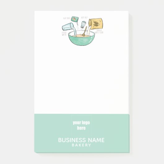 Logo Bakery Business Bread Recipe Post-it® Notes (Voorkant)