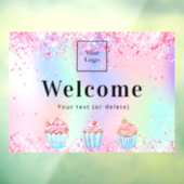 Logo bakkerij pastry shop holografische welkom raamsticker (Vel 3)