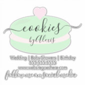 Logo Bakkerij Zakelijke Auto Sticker Macaroonkoekj (Voorkant)