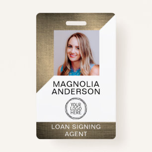 Logo Barcode pensed Metal Employee Badge