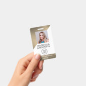 Logo Barcode pensed Metal Employee Badge (Handheld)