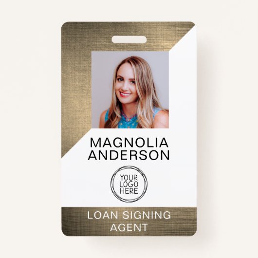 Logo Barcode pensed Metal Employee Badge (Voorkant)