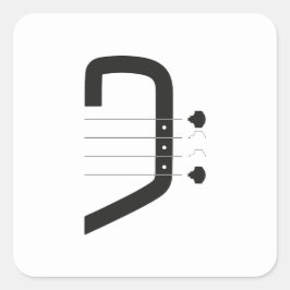 logo bas clef & gitaar vierkante sticker