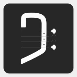 logo bas clef & gitaar vierkante sticker