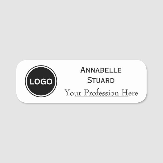Logo Basic Wit Elegant Modern Naamplaatje (Voorkant)