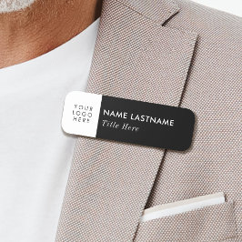 Logo Basic Zwart Zakelijk Titel Pin Magnetisch Naamplaatje
