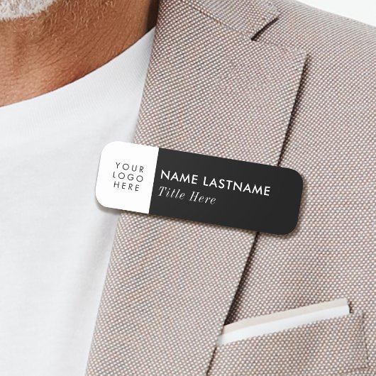 Logo Basic Zwart Zakelijk Titel Pin Magnetisch Naamplaatje