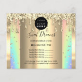 Logo Beauty Makeup Nagels Prijslijst Goud Regenboo Flyer (Voorkant)