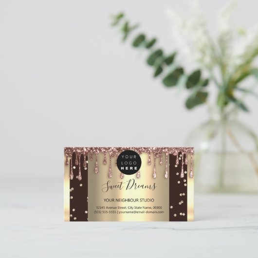 Logo Beauty Makeup Nails Drift SPA QR Code Visitekaartje (Staand voorkant)