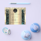 Logo Beauty Makeup Nails Price List Gold Blauwgroe Flyer (Enkel)