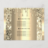 Logo Beauty Makeup Nails Price List Gold Glitter Flyer (Achterkant)