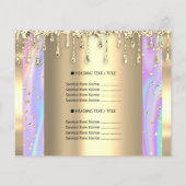 Logo Beauty Makeup Nails Price List Gold Holograaf Flyer (Achterkant)
