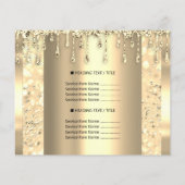 Logo Beauty Makeup Nails Price List Gold Lux Flyer (Achterkant)