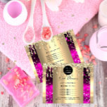 Logo Beauty Makeup Nails Price List Gold Pink Flyer<br><div class="desc">florenceK luxe schoonheidssalon collectie</div>