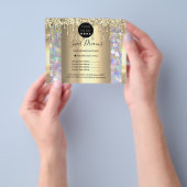 Logo Beauty Makeup Nails Price List Golden Drids Flyer (Hand)