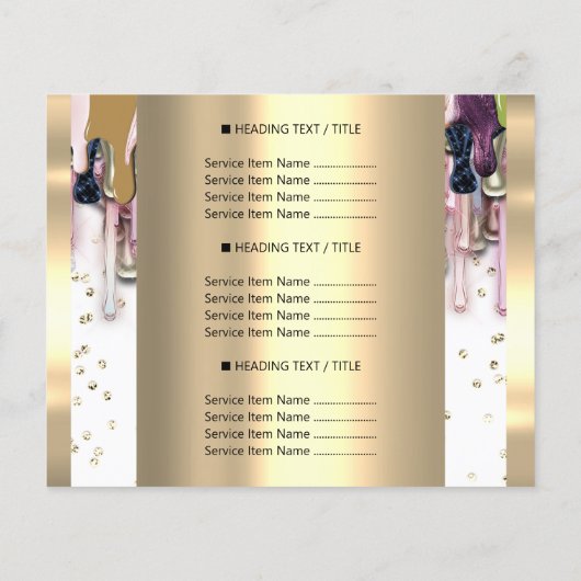 Logo Beauty Makeup Nails - Prijslijstschijven Flyer (Achterkant)