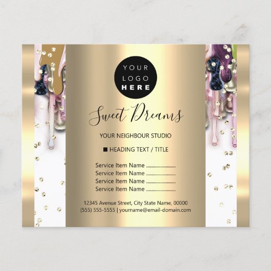 Logo Beauty Makeup Nails - Prijslijstschijven Flyer (Voorkant)