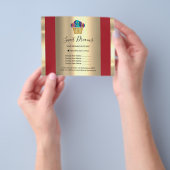 Logo Beauty Salon Sweet Bakery Price List Red Flyer (Hand)