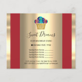 Logo Beauty Salon Sweet Bakery Price List Red Flyer (Voorkant)