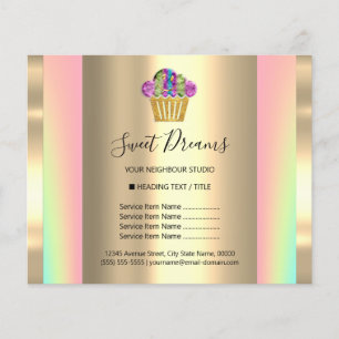 Logo Beauty Salon Sweet Holografische Prijslijst F Flyer