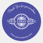 Logo / Bedankt Blauw Ronde Stickers Blad (Voorkant)