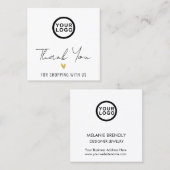 Logo Bedankt Modern Heart Square Visitekaartje (Voorkant / Achterkant)