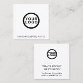 Logo | Bedankt voor het moderne plein Visitekaartj Vierkante Visitekaartje (Voorkant / Achterkant)