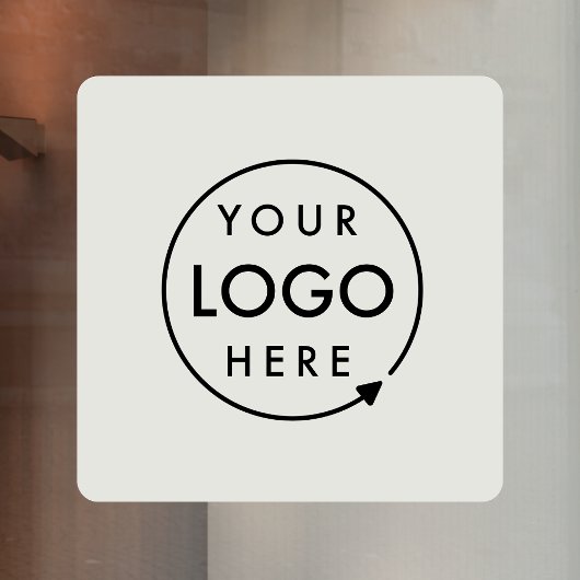 Logo bedrijf | Aangepast grijs vierkant voor bedri Raamsticker