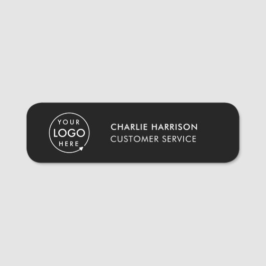 Logo bedrijf | Aangepast personeel zwart Naamplaatje (Voorkant)