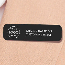 Logo bedrijf | Aangepast personeel zwart Naamplaatje