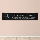 Logo bedrijf | Business Modern Black 12" Spandoek