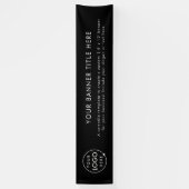 Logo bedrijf | Business Modern Black 12" Spandoek (Verticaal)