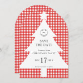 Logo Bedrijf Kerstboom Party Save the Date Kaart (Voorkant / Achterkant)