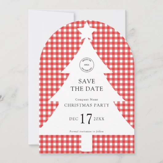 Logo Bedrijf Kerstboom Party Save the Date Kaart (Voorkant)