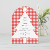 Logo Bedrijf Kerstboom Party Save the Date Kaart (Staand voorkant)