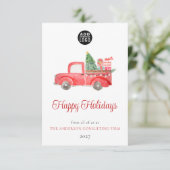 Logo Bedrijf Kerstvakantie bedankkaart Kaart (Staand voorkant)