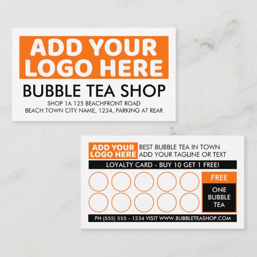 Logo Bedrijf Merk Kleur Simpel Klantenkaartje (Voorkant / Achterkant)