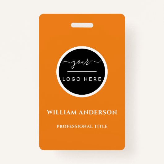 Logo bedrijf met eerste en laatste naambalkcode B Badge (Voorkant)