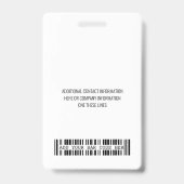 Logo bedrijf met eerste en laatste naambalkcode badge (Achterkant)